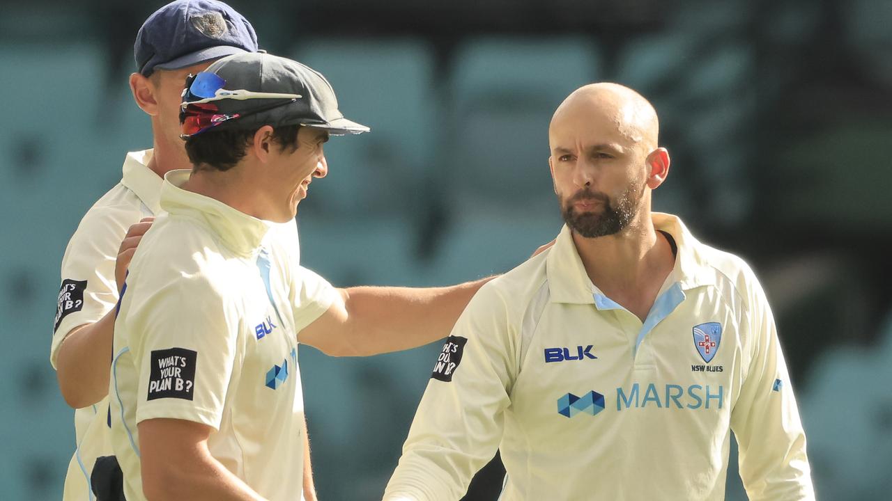 Not even Nathan Lyon’s fourth 10-wicket haul could save NSW, as Victoria recorded their eighth consecutive victory over the Blues at the SCG. Photo: Getty Images