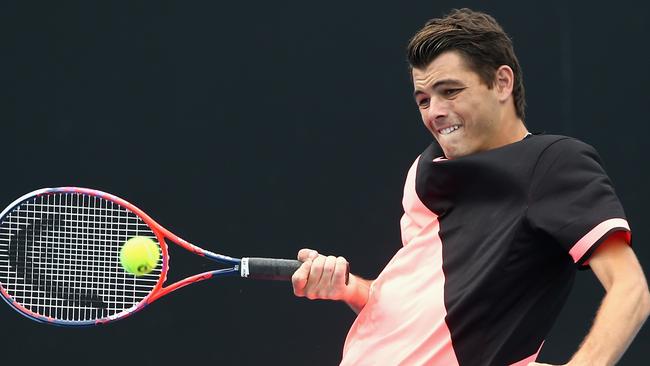 Taylor Fritz was too good for Sam Groth in Australian Open qualifying on Wednesday.