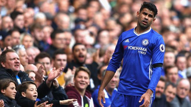 Diego Costa of Chelsea (R).