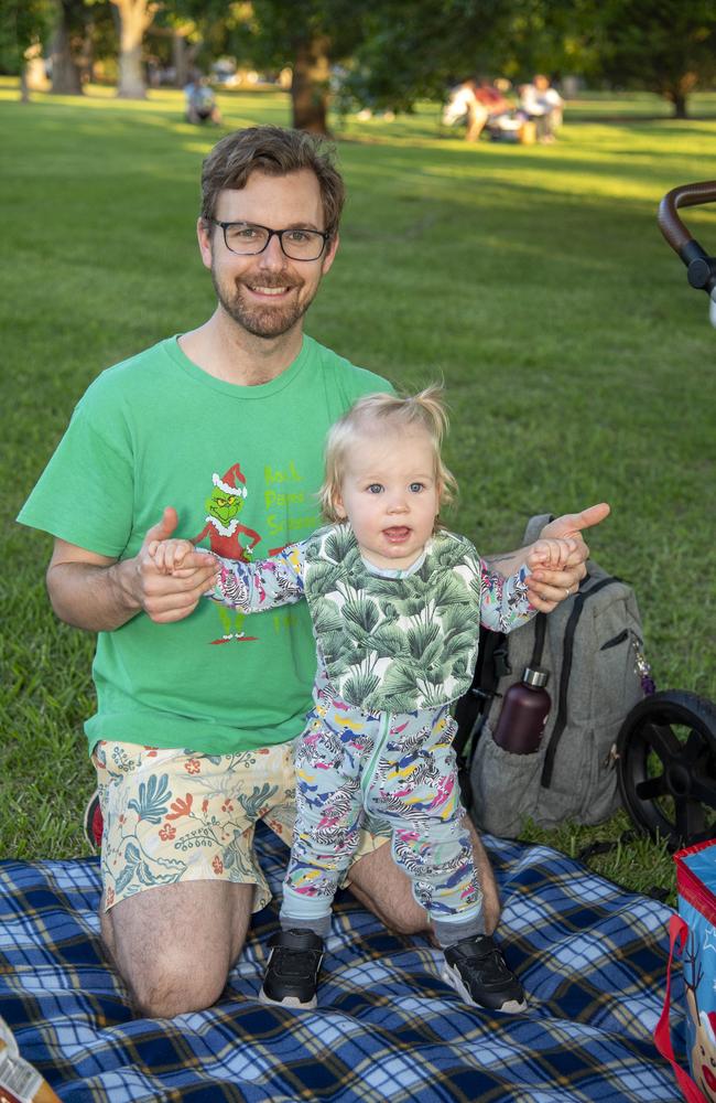 Damien and Aurora Parker. Triple M Mayoral Carols by Candlelight. Sunday 8th December, 2024. Picture: Nev Madsen.