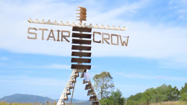 The creators of Stair Crow recycled old stair components to build an immense statue.