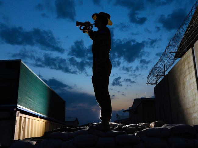 Bugler Captain Frank Tamsitt from Orange NSW, is currently deployed on operations as part of Task Group Afghanistan. Picture: Gary Ramage