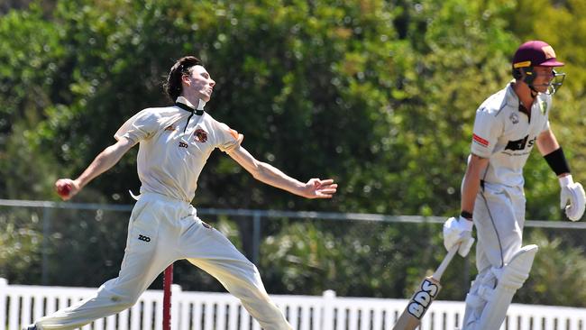 Redland bowler Josh Smith First grade club cricket between Redlands and Ipswich. Saturday October 23, 2012. Picture, John Gass