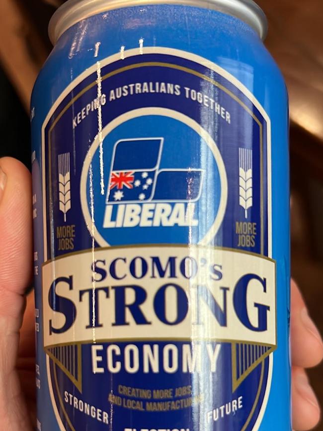 Coast Canning created a special beer can for Scott Morrison last week. Picture: Jason Edwards