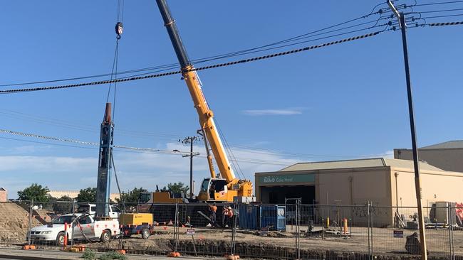 Work underway on new apartments at the old Colac Hotel in Port Adelaide. Picture: Paula Thompson