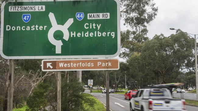 The Fitzsimons Lane and Main Rd roundabout. Picture: Rob Leeson.