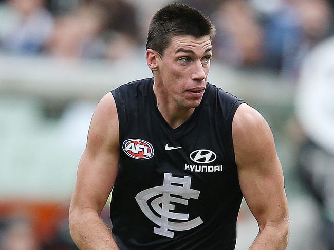 AFL Round 8. Carlton v Collingwood at the MCG. 10/05/2019.  Matthew Kreuzer of the Blues    .  Pic: Michael Klein.