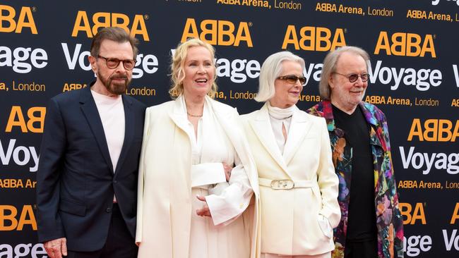 Bjorn, Agnetha, Anni-Frid and Benny attend the first performance of ABBA's Voyage in London in 2022. Picture: Nicky J Sims/Getty Images