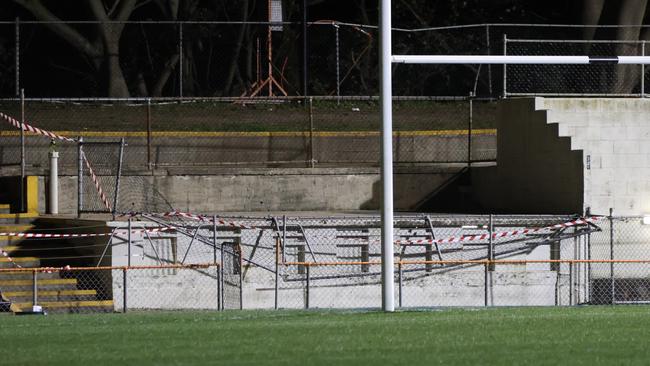 The railing of a viewing area collapsed on Saturday.