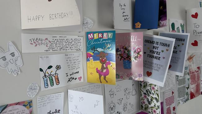 Melissa Veber is a teacher and these are many cards from students, friends and family. Picture: Supplied
