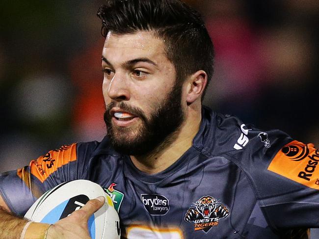 Tigers James Tedesco during the Wests Tigers v Melbourne Storm rugby league game at Leichhardt Oval, Sydney. Pic Brett Costello