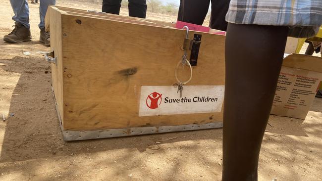 Save the Children is running a clinic in the Lomil community to treat malnutrition and other illnesses suffered by children living in drought-stricken Turkana County. USAID is funding emergency provision of ready-to-use therapeutic food (RUTF) to help children and adults suffering malnutrition. Picture: Ellen Whinnett