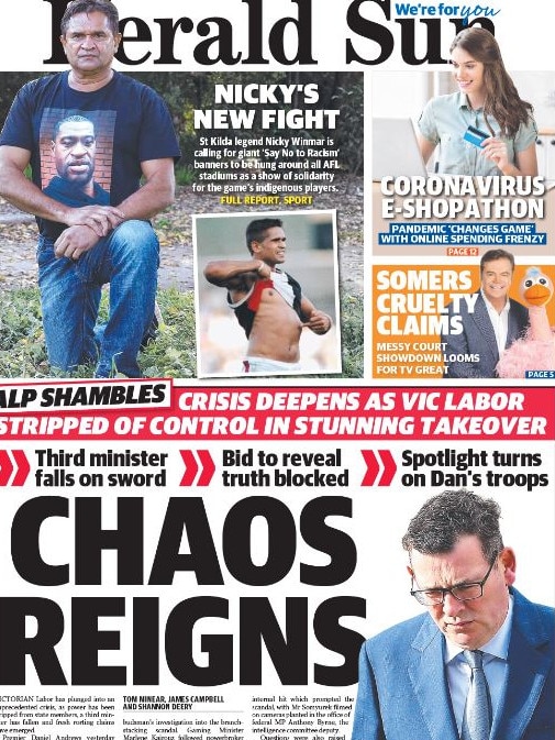 Herald Sun front page on June 17.