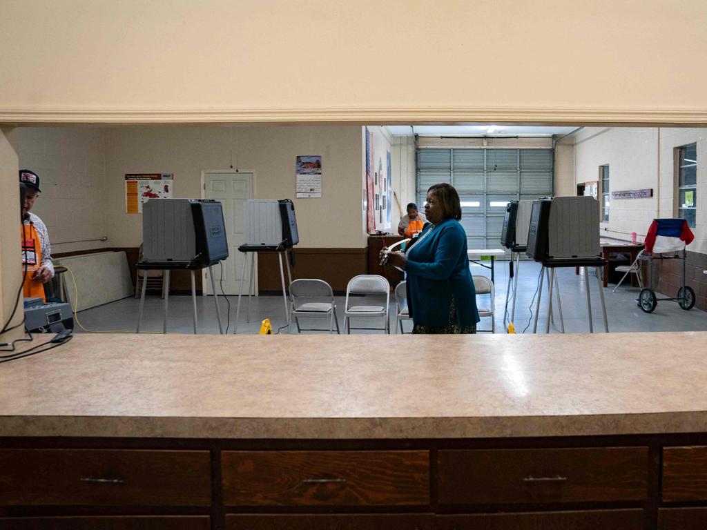 An almost empty polling location during the South Carolina Democratic Primary in Orangeburg, South Carolina. Picture: AFP