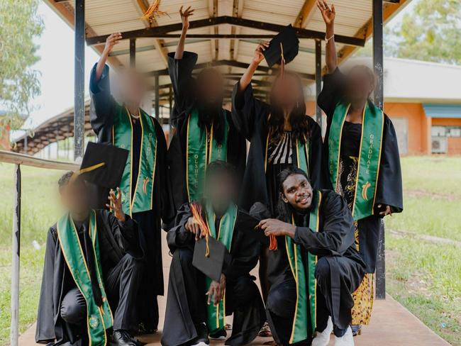 In 2020 Ezekiel Narndu was one of seven who graduated high school at Our Lady of the Sacred Heart College in Wadeye, the first cohort to graduate high school in the community in 13 years. Picture: Courtney Davies