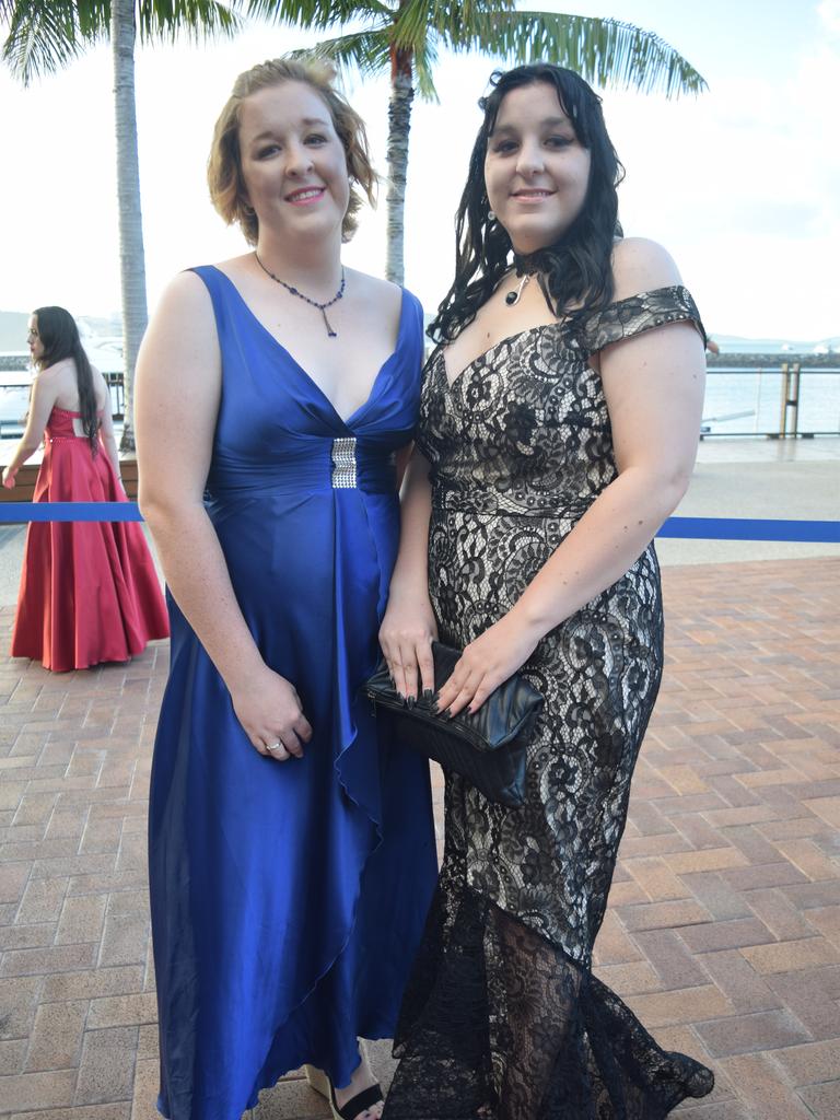 Megan King (left) and Hannah King at the 2020 St Catherine's Catholic College formal. Photo: Elyse Wurm