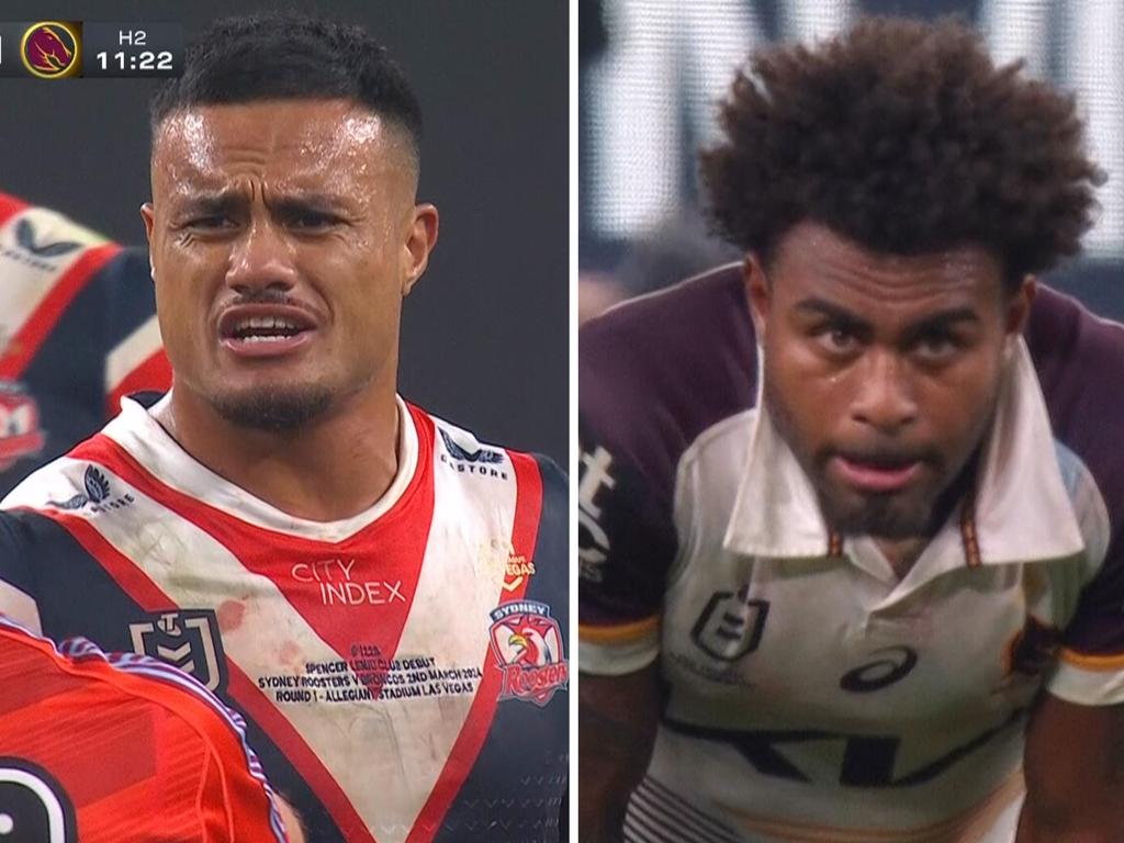 NRL 2024: Spencer Leniu, racial comment, Ezra Mam, what did he say, Sydney Roosters v Brisbane Broncos, Las Vegas, on report, referee Adam Gee