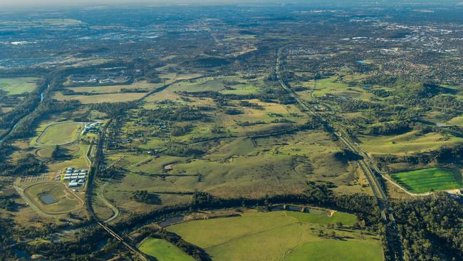 An aerial view of Menangle Park.