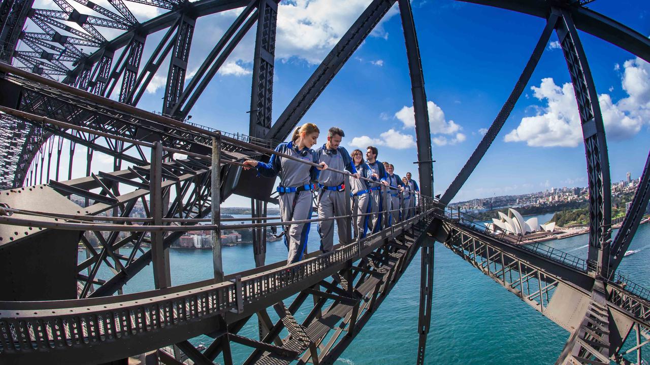 BRIDGECLIMB  .. for Angie Kelly story  .. People pictured on the Sydney Harbour Bridge Bridgeclimb sampler tour. Picture: Supplied