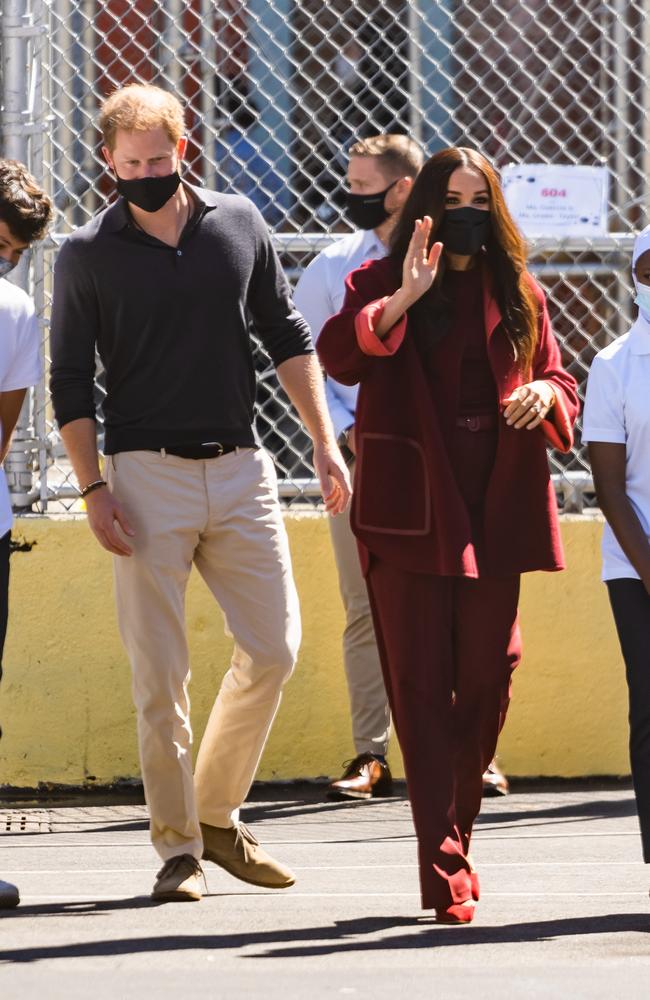 Meghan Markle, Duchess of Sussex, and Prince Harry, Duke of Sussex, are seen in Harlem on September 24. Picture: Gotham/GC Images