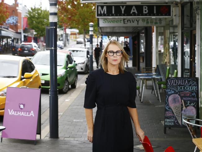 UTAS (University of Tasmania) expert on retail, Dr Louise Grimmer, talks about the devastating impact of coronavirus / COVID-19 on small business at Elizabeth Street, North Hobart.Picture: MATT THOMPSON