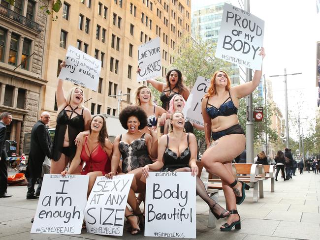 They were all wearing lingerie from plus-size fashion Simply Be. Picture: Richard Dobson