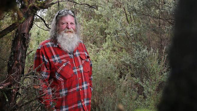 Waratah resident Christopher Hawkins who wants to reopen a walking track from Waratah to Temma. Picture Chris Kidd