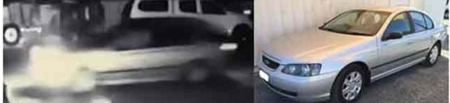 Left, the vehicle seen on CCTV at the food truck fire, and right, one it is similar to. Picture: SA Police