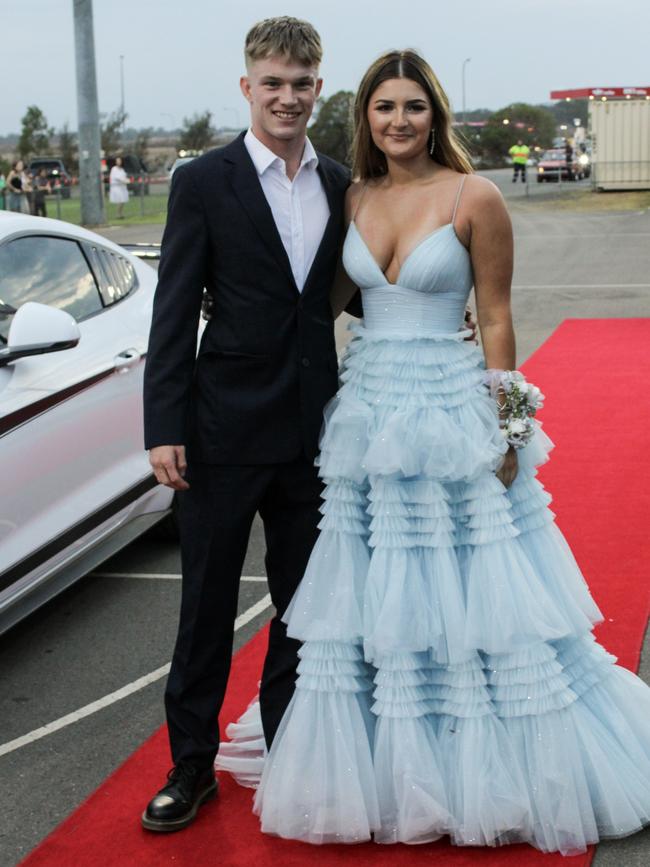 Ellie Thomas and Cody Davis at the 2023 Kepnock State High School formal.