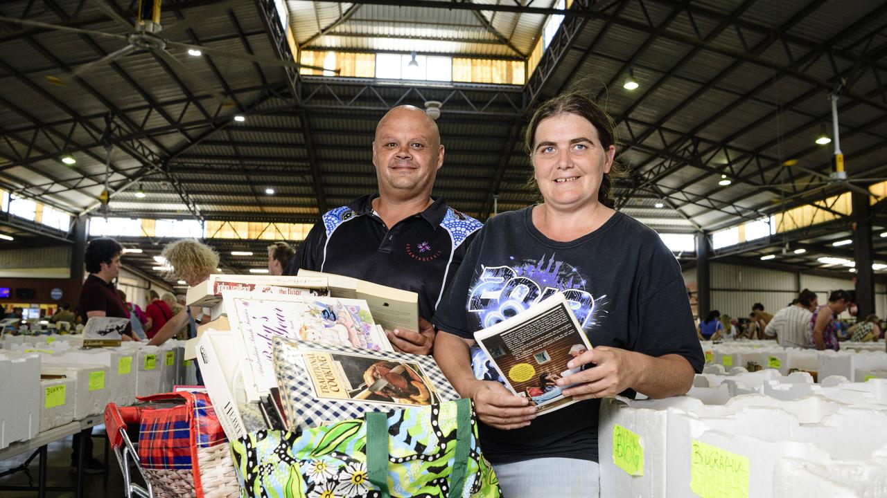 Toowoomba couple Justin Bienke and Deanne-Marie Serong at The Chronicle Lifeline Bookfest at Toowoomba Showgrounds, Saturday, March 1, 2025. Picture: Kevin Farmer