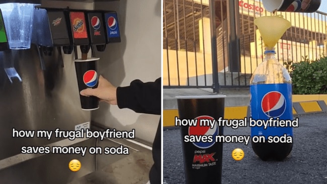 The 'frugal' soft drink hack. Image: TikTok