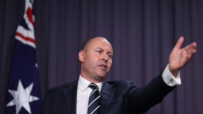 Treasurer Josh Frydenberg says Treasury’s analysis of alternative scenarios reflected the heightened uncertainty of forecasting in a time of Covid. Picture: Gary Ramage