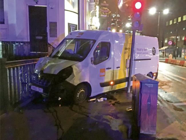 A gang of three terrorists employed the now-standard technique of running down pedestrians with a vehicle, then used knives to stab more victims. Picture: Supplied