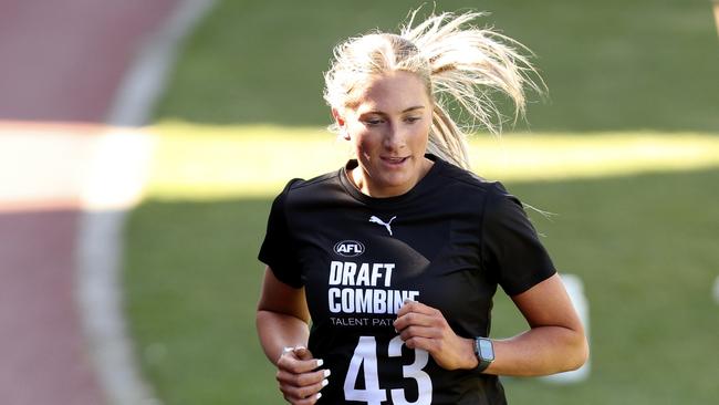 Mikayla Williamson was among the standouts at the AFLW combine. Picture: Martin Keep/AFL Photos/via Getty Images