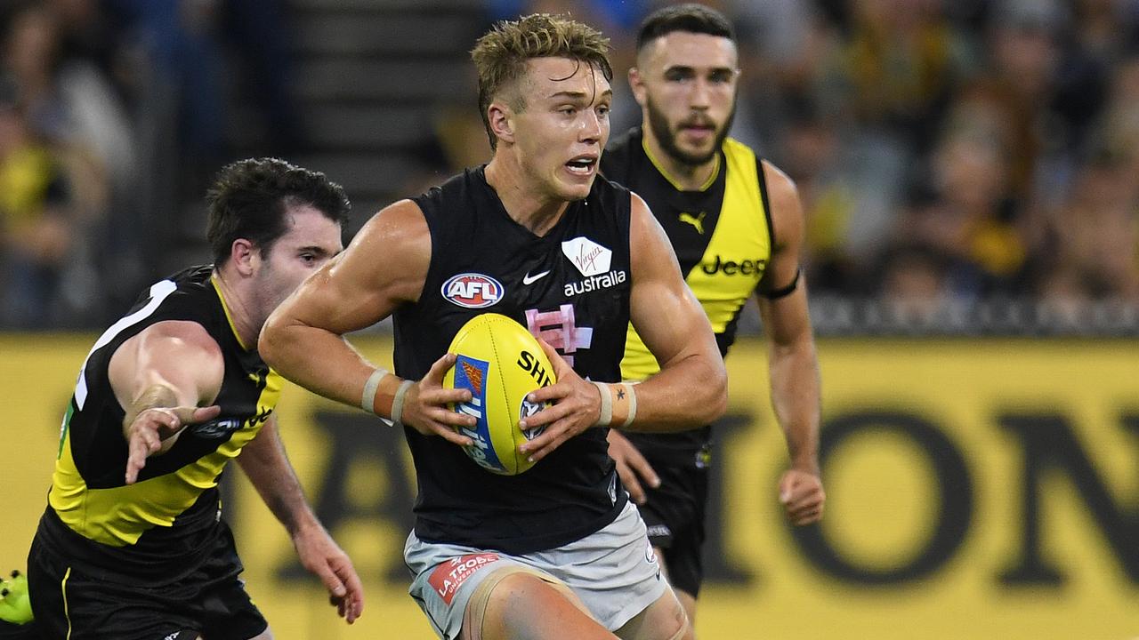 Patrick Cripps will get the chance to strut his stuff on an albeit empty MCG. Picture: AAP