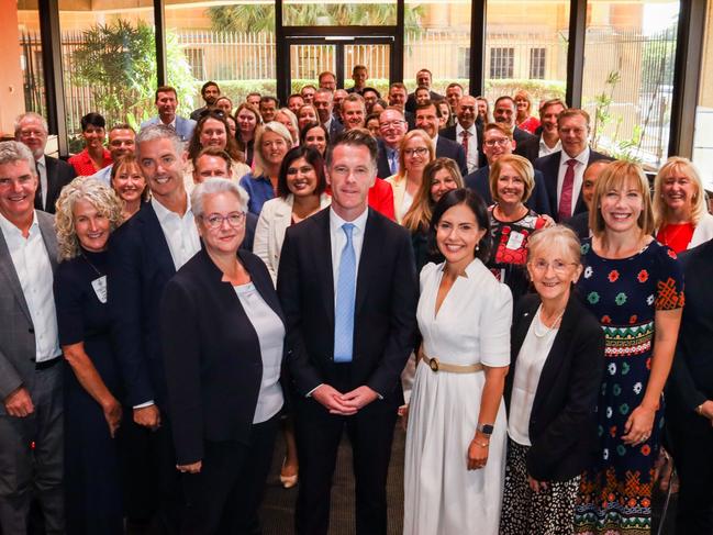 MARCH 31, 2023. Supplied photo of newly elected NSW Premier Chris Minns with the Labor caucus meeting for the first time since the state election at Parliament House today. Present include newly-elected MPs and MLCs. Picture: NCA NewsWire / Zack Solomon / Premiers Office