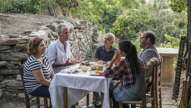 Anthony Bourdain visiting Greece during filming of Parts Unknown. Picture: Supplied