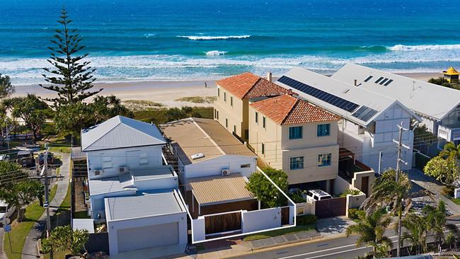 This oceanfront site at 95-97 Hedges Ave, Mermaid Beach, sold for $15.5m.