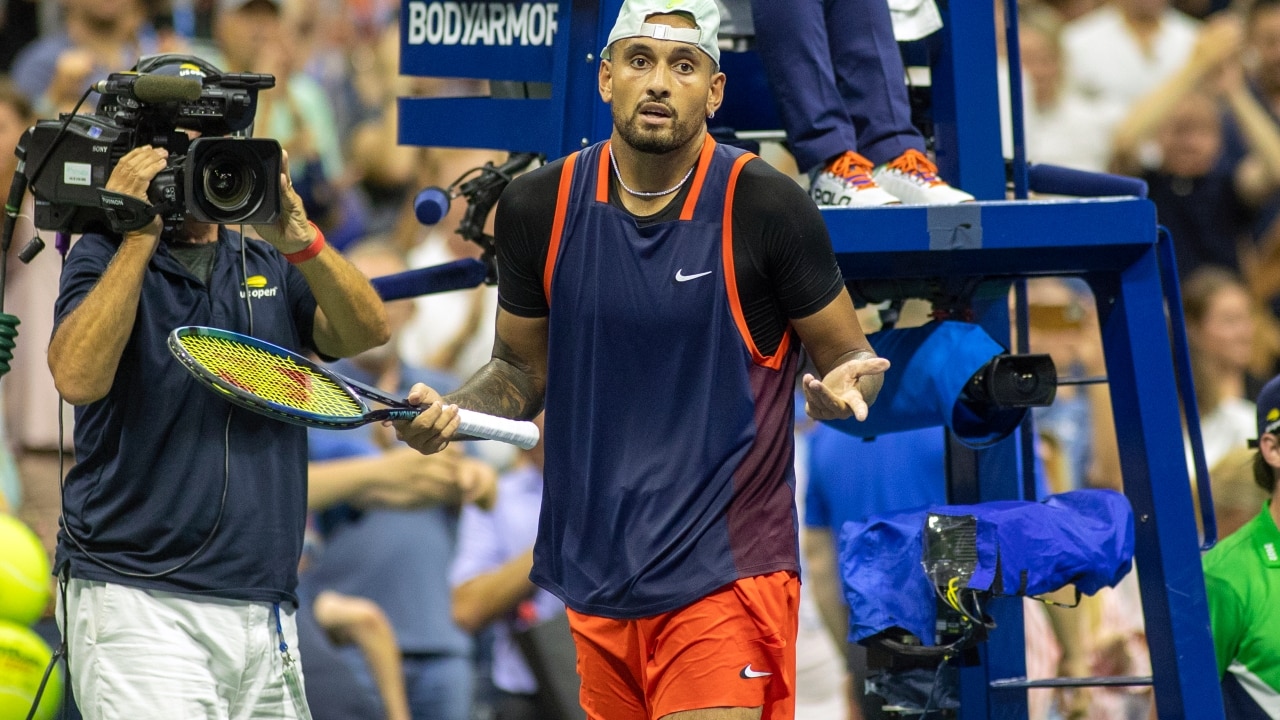 Nick Kyrgios slapped with a $4,000 fine for audible obscenity after he swore in his US Open match win against Daniil Medvedev Sky News Australia
