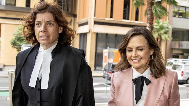 Lisa Wilkinson (right) and barrister Sue Chrysanthou SC arrive at the Federal Court on Monday. Picture: NCA NewsWire / Dylan Coker