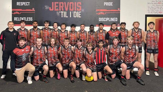Tyson Freund, far right, with Jervois teammates. Picture: Supplied