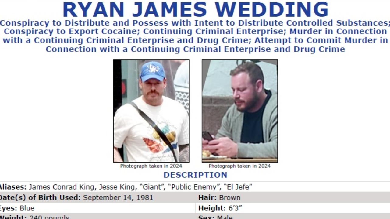 Wedding has been added to the FBI’s most wanted list. Picture: FBI