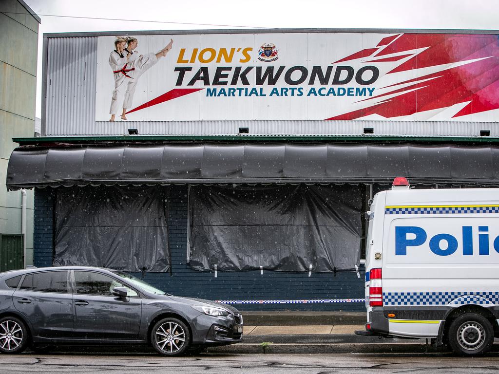 The bodies of Ms Choo and Benjamin were found in an alley next to the martial arts studio. Picture: Julian Andrews