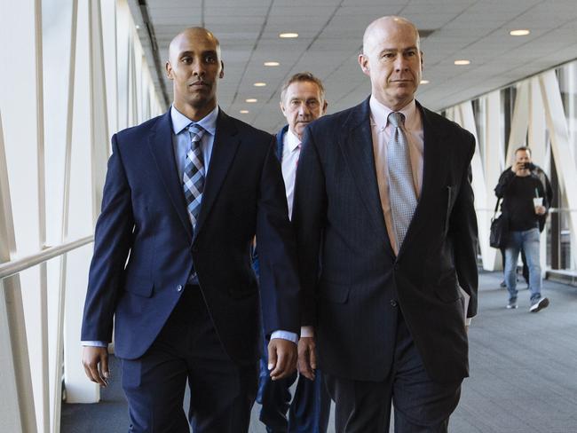 Former Minneapolis Police Officer, Mohamed Noor leaves the Hennepin County Government Center for a pretrial hearing in relation to the death of Justine Damond. Picture: Angus Mordant for News Corp