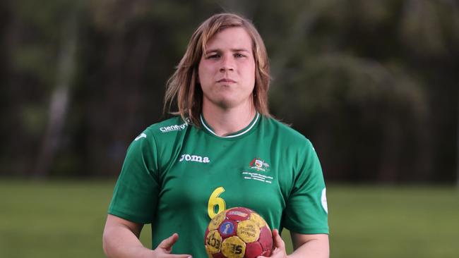 Former men's handball team member Hannah Mouncey in Canberra. Picture: Ray Strange.