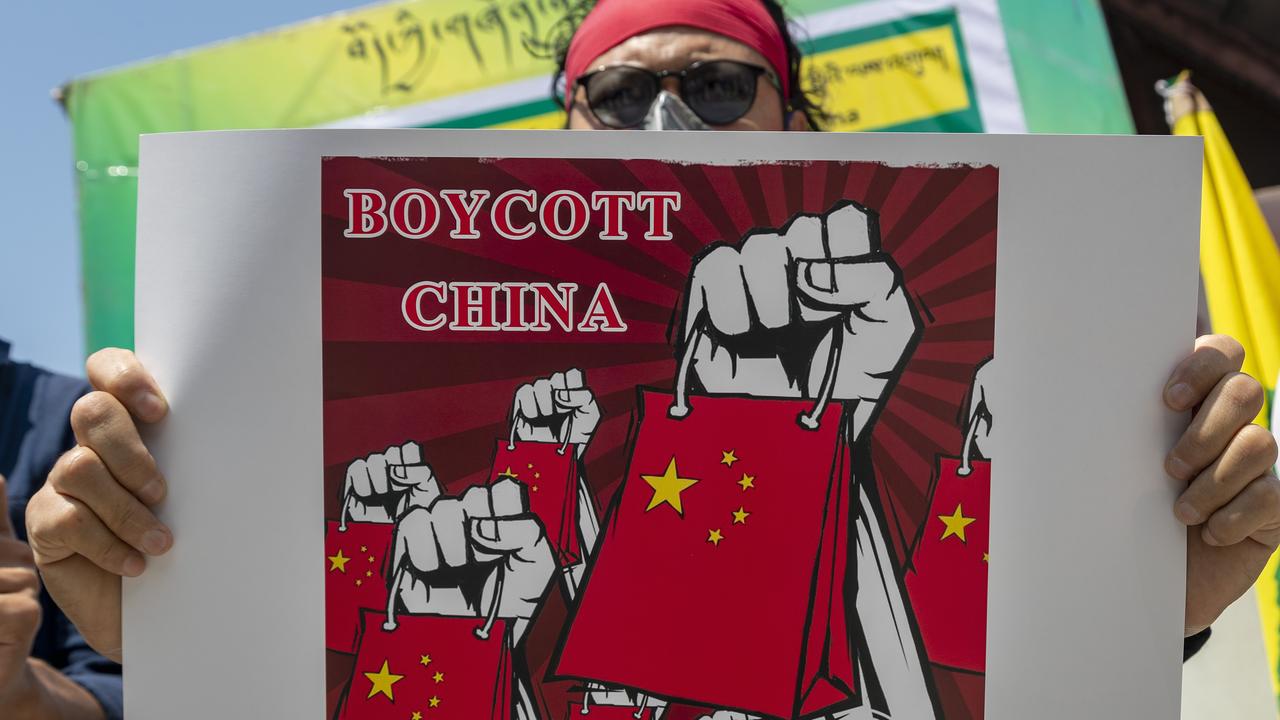 There have been calls to boycott Chinese brands across India. Picture: Ashwini Bhatia/AP