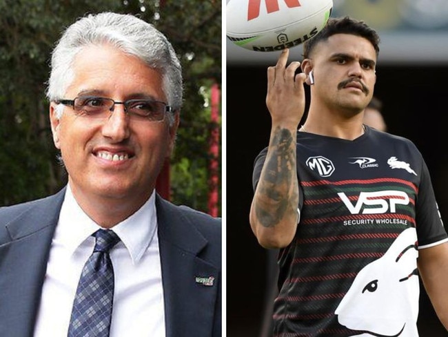 Souths chairman Nick Pappas and Latrell Mitchell. Photos: Supplied/NRL Photos