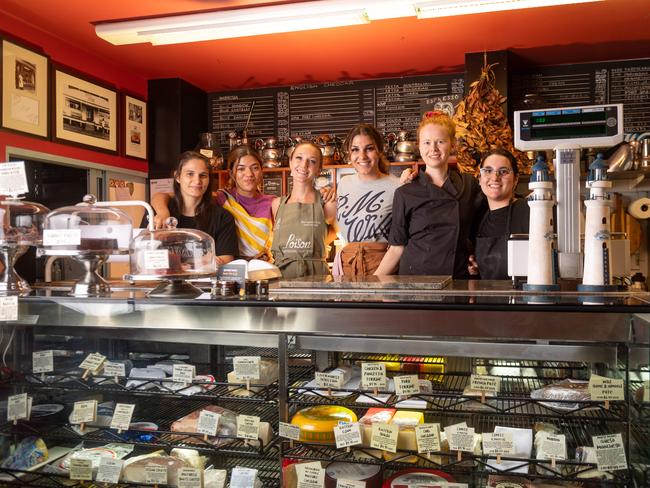 Parap Fine Foods deli staff with some of their produce. Picture: Che Chorley