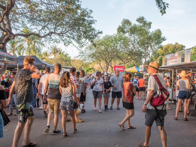 Darwin, Northern Territory, Australia. Mindil Beach markets bustling with crowds and market stalls in Darwin, Australia.Escape 15 September 2024Destinations - Darwin Food ScenePhoto - iStock