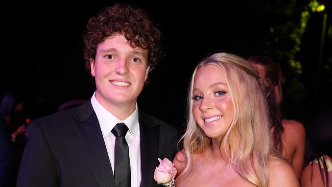 Joey Willems and Asher Edwards at the Emmanuel College class of 2025 formal at HOTA for Gold Coast at Large. Picture, Portia Large.